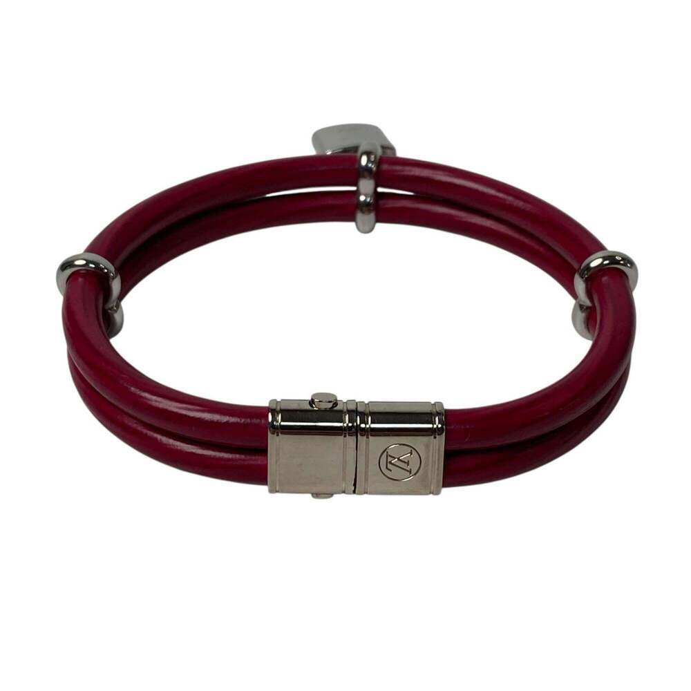 LOUIS VUITTON Red Leather Charm Bracelet - Picture 4 of 11